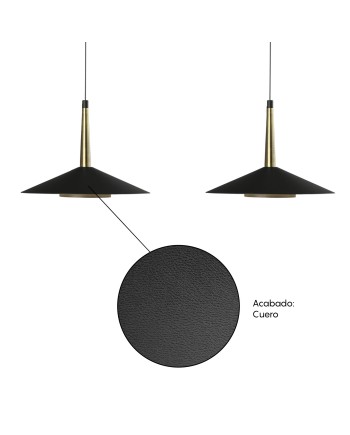ORION * LÁMPARA LINEAL NEGRO/CUERO 3L LED  24W 3000K